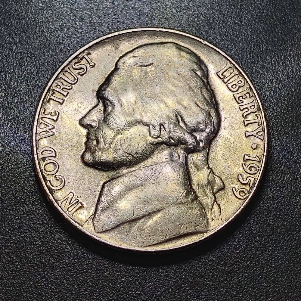 1959 Classic Jefferson 5 Cent Nickel